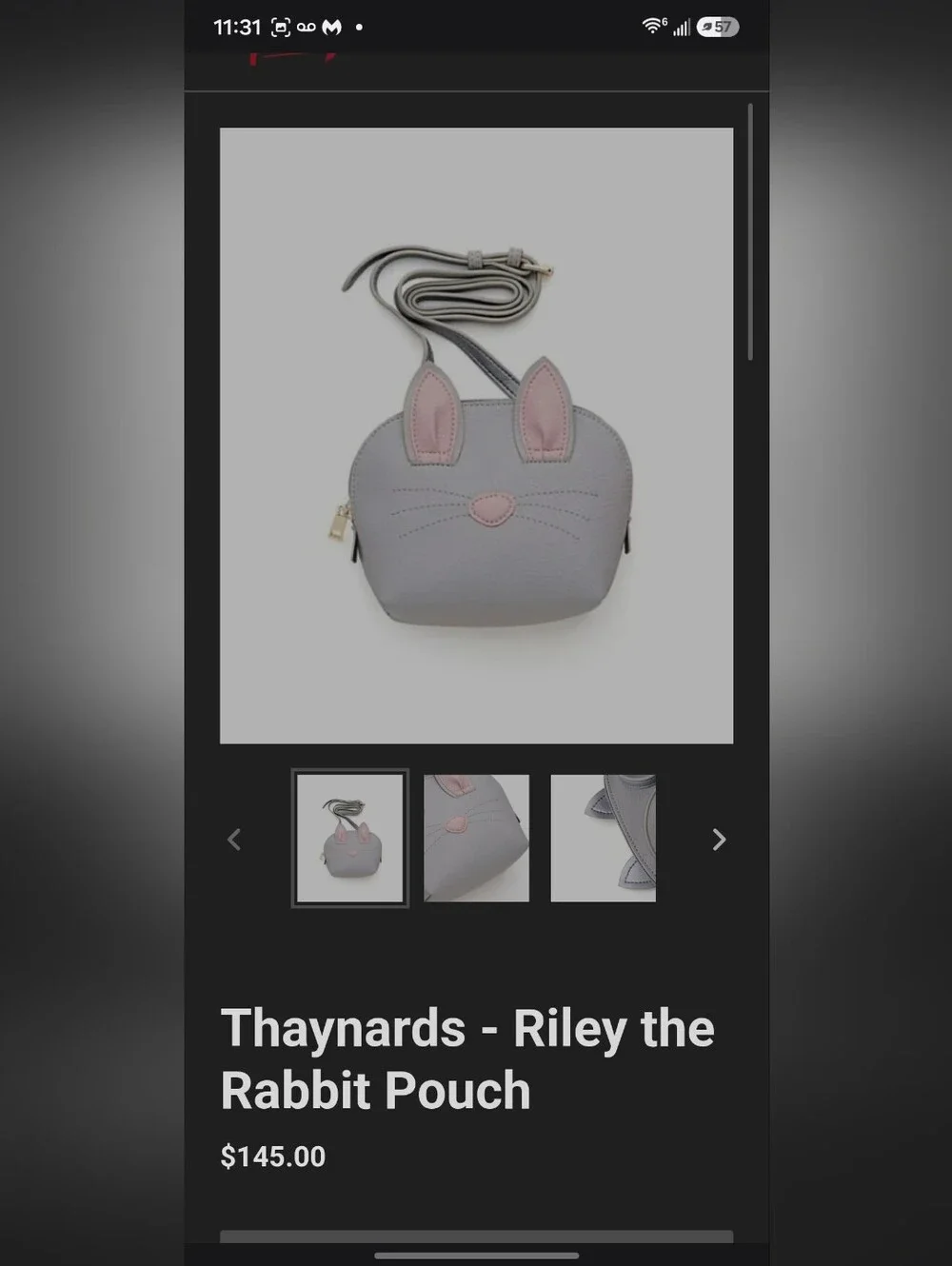 Thaynards Riley Rabbit Crossbody Bag, MSRP $149. Comes Withdust Bag NWT